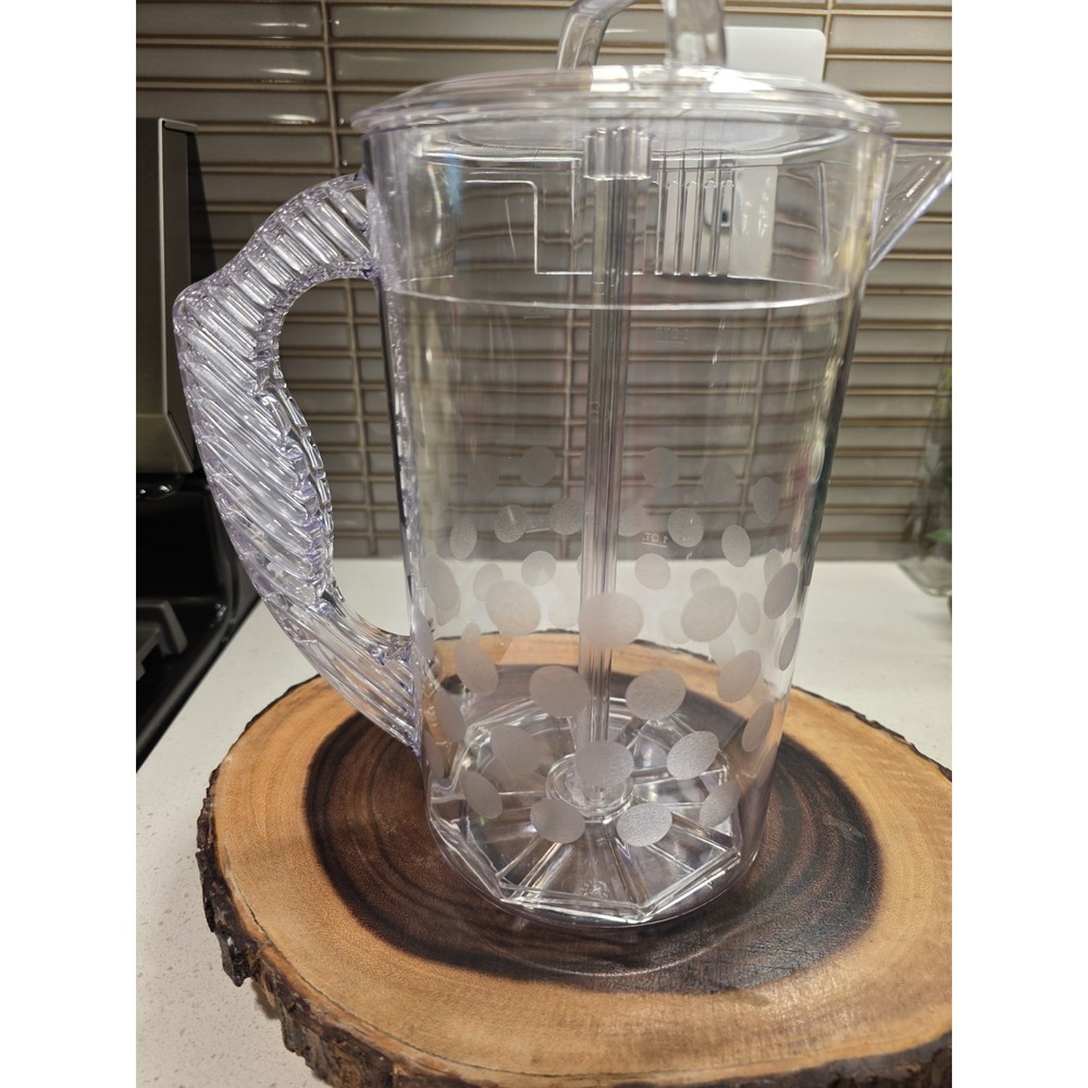 The Pampered Chef Pitcher Quick Stir 2 Quart Polka Dot Pattern